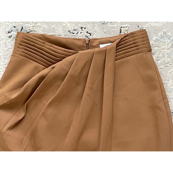 Modelivree Faux Wrap Midi Skirt Caramel Brown Size Large - Picture 3 of 8